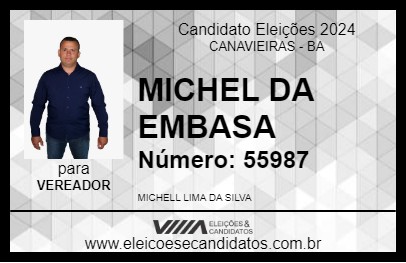 Candidato IRMÃO MICHELL 2024 - CANAVIEIRAS - Eleições