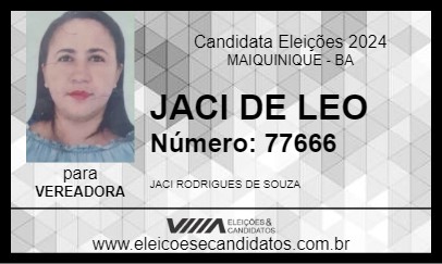 Candidato JACI DE LEO 2024 - MAIQUINIQUE - Eleições