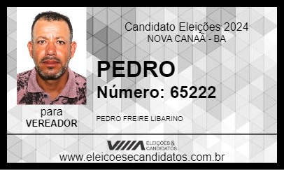 Candidato PEDRO 2024 - NOVA CANAÃ - Eleições