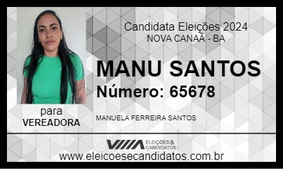 Candidato MANU SANTOS 2024 - NOVA CANAÃ - Eleições