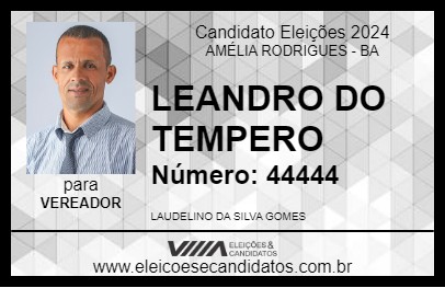 Candidato LEANDRO DO TEMPERO 2024 - AMÉLIA RODRIGUES - Eleições