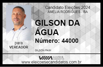 Candidato GILSON DA ÁGUA 2024 - AMÉLIA RODRIGUES - Eleições