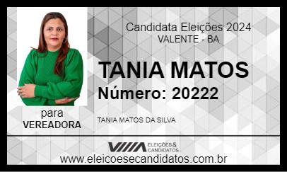 Candidato TANIA MATOS 2024 - VALENTE - Eleições