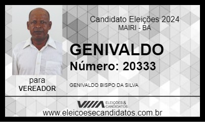 Candidato GENIVALDO 2024 - MAIRI - Eleições