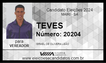 Candidato TEVES 2024 - MAIRI - Eleições