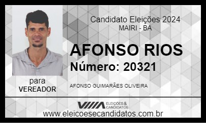 Candidato AFONSO RIOS 2024 - MAIRI - Eleições