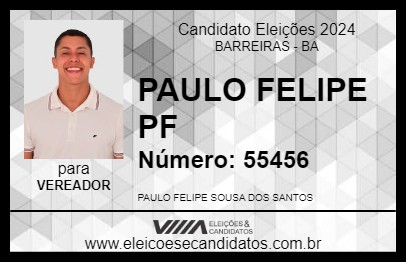 Candidato PAULO FELIPE PF 2024 - BARREIRAS - Eleições