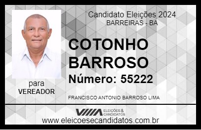 Candidato COTONHO BARROSO 2024 - BARREIRAS - Eleições