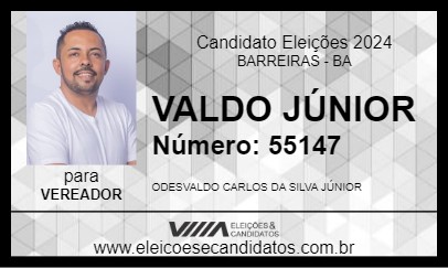 Candidato VALDO JÚNIOR 2024 - BARREIRAS - Eleições