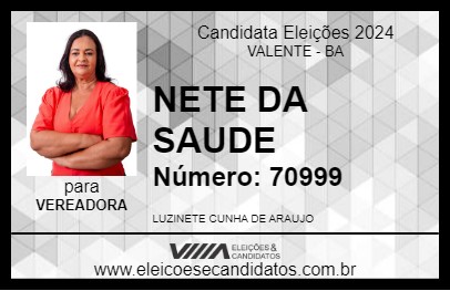 Candidato NETE DA SAUDE 2024 - VALENTE - Eleições