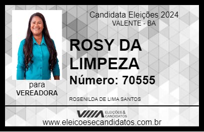 Candidato ROSY DA LIMPEZA 2024 - VALENTE - Eleições