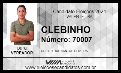 Candidato CLEBINHO 2024 - VALENTE - Eleições