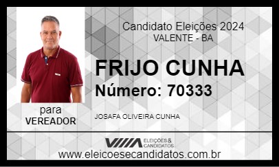 Candidato FRIJO CUNHA 2024 - VALENTE - Eleições