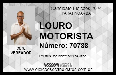 Candidato LOURO MOTORISTA 2024 - PARATINGA - Eleições