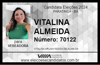 Candidato VITALINA ALMEIDA 2024 - PARATINGA - Eleições