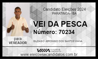 Candidato VEI DA PESCA 2024 - PARATINGA - Eleições