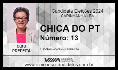 Candidato CHICA DO PT 2024 - CARINHANHA - Eleições