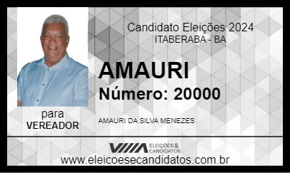 Candidato AMAURI 2024 - ITABERABA - Eleições