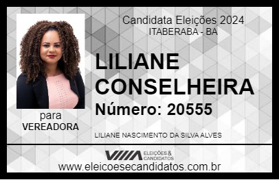 Candidato LILIANE CONSELHEIRA 2024 - ITABERABA - Eleições