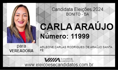 Candidato CARLA ARAÚJO 2024 - BONITO - Eleições