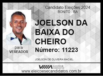 Candidato JOELSON DA BAIXA DO CHEIRO 2024 - BONITO - Eleições