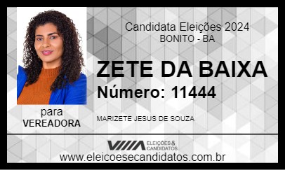 Candidato ZETE DA BAIXA 2024 - BONITO - Eleições