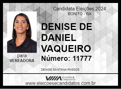 Candidato DENISE DE DANIEL VAQUEIRO 2024 - BONITO - Eleições