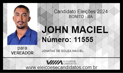 Candidato JOHN MACIEL 2024 - BONITO - Eleições