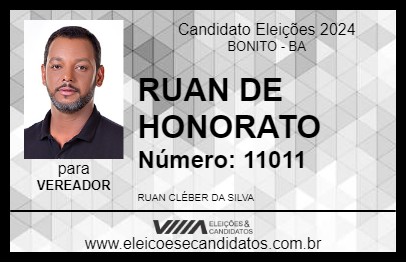 Candidato RUAN DE HONORATO 2024 - BONITO - Eleições