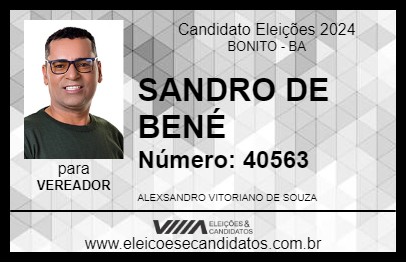 Candidato SANDRO DE BENÉ 2024 - BONITO - Eleições