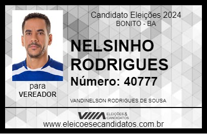 Candidato NELSINHO RODRIGUES 2024 - BONITO - Eleições