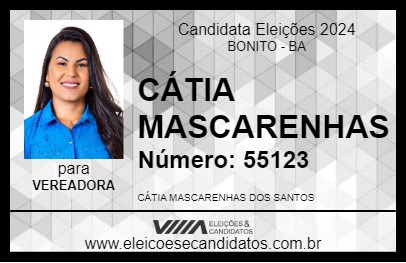 Candidato CÁTIA MASCARENHAS 2024 - BONITO - Eleições