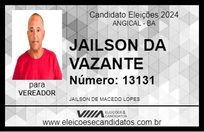 Candidato JAILSON DA VAZANTE 2024 - ANGICAL - Eleições