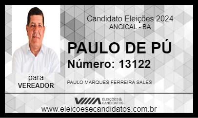 Candidato PAULO DE PÚ 2024 - ANGICAL - Eleições