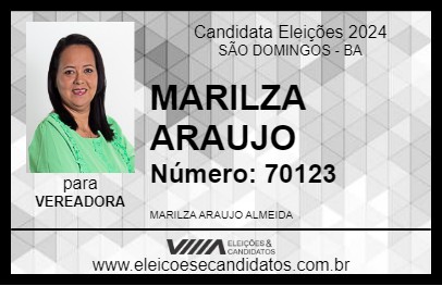 Candidato MARILZA ARAUJO 2024 - SÃO DOMINGOS - Eleições