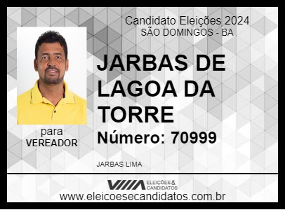 Candidato JARBAS DE LAGOA DA TORRE 2024 - SÃO DOMINGOS - Eleições