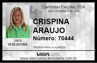 Candidato CRISPINA ARAUJO 2024 - SÃO DOMINGOS - Eleições