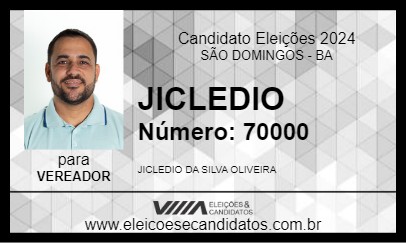 Candidato JICLEDIO 2024 - SÃO DOMINGOS - Eleições