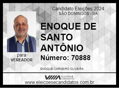 Candidato ENOQUE DE SANTO ANTÔNIO 2024 - SÃO DOMINGOS - Eleições