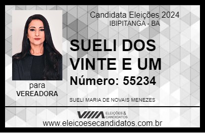 Candidato SUELI DOS VINTE E UM 2024 - IBIPITANGA - Eleições