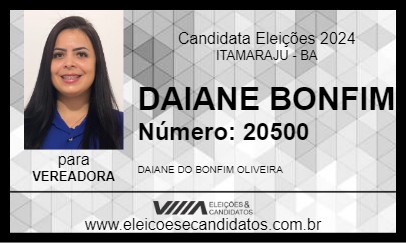 Candidato DAIANE BONFIM 2024 - ITAMARAJU - Eleições