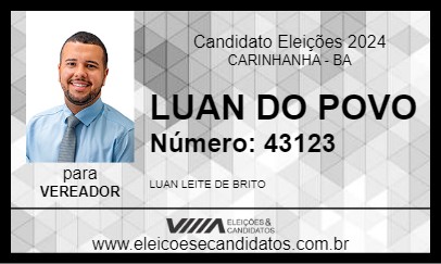 Candidato LUAN DO POVO 2024 - CARINHANHA - Eleições