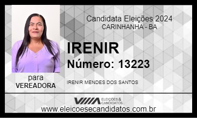 Candidato IRENIR 2024 - CARINHANHA - Eleições