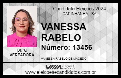 Candidato VANESSA RABELO 2024 - CARINHANHA - Eleições