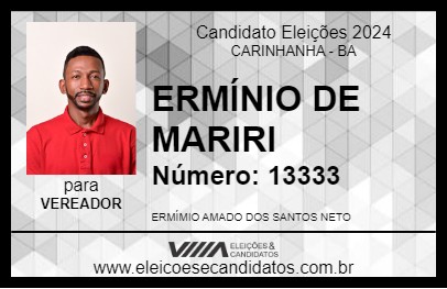 Candidato ERMÍNIO DE MARIRI 2024 - CARINHANHA - Eleições