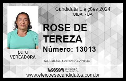 Candidato ROSE DE TEREZA 2024 - UIBAÍ - Eleições