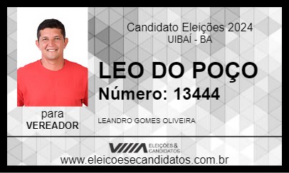 Candidato LEO DO POÇO 2024 - UIBAÍ - Eleições