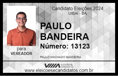 Candidato PAULO BANDEIRA 2024 - UIBAÍ - Eleições