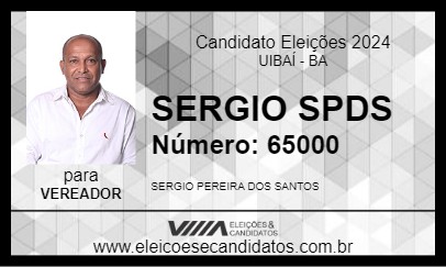 Candidato SERGIO SPDS 2024 - UIBAÍ - Eleições