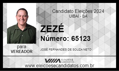 Candidato ZEZÉ 2024 - UIBAÍ - Eleições